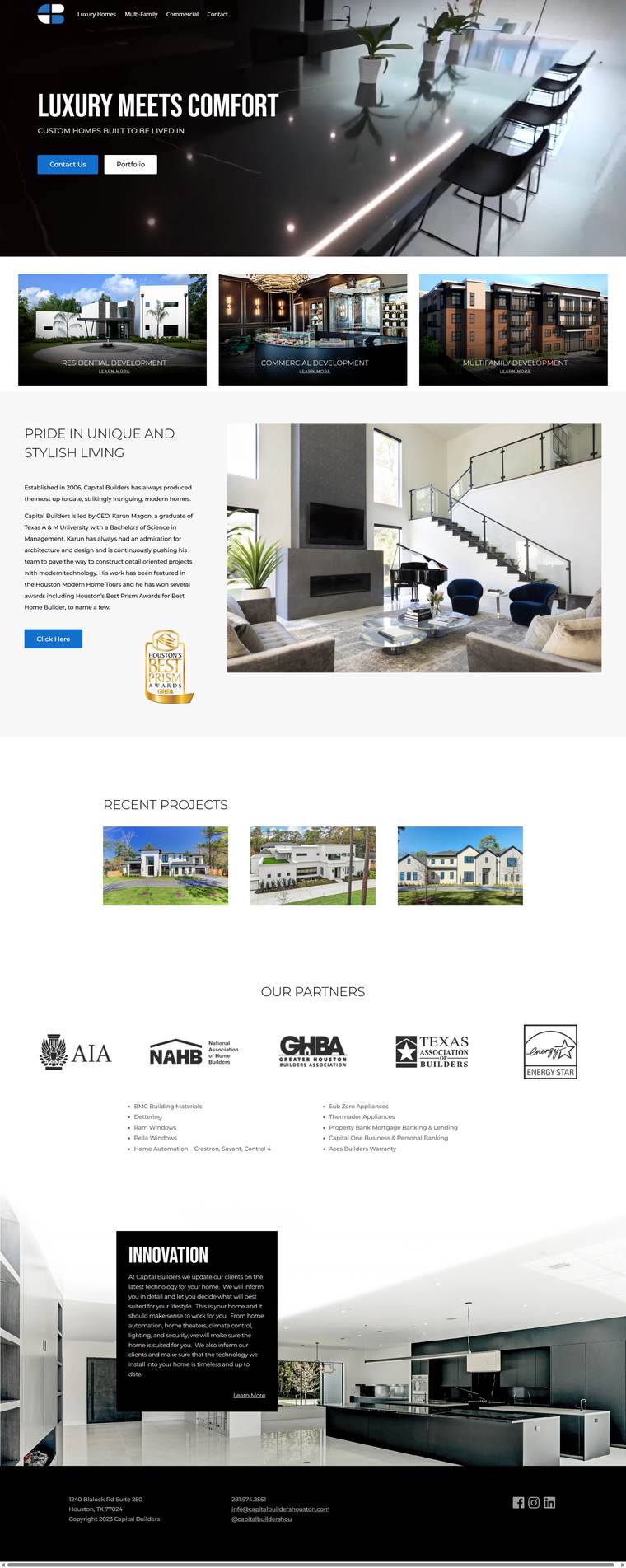 Desktop capture of the Capital Builders website